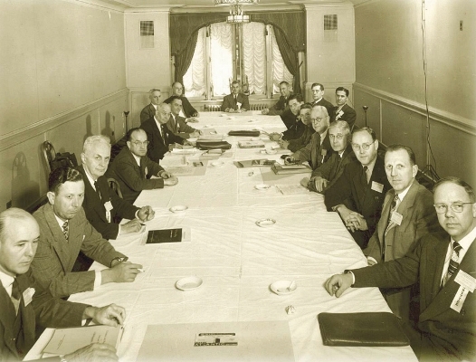 NACE officers meet at the 1948 annual conference held in St. Louis, Missouri.