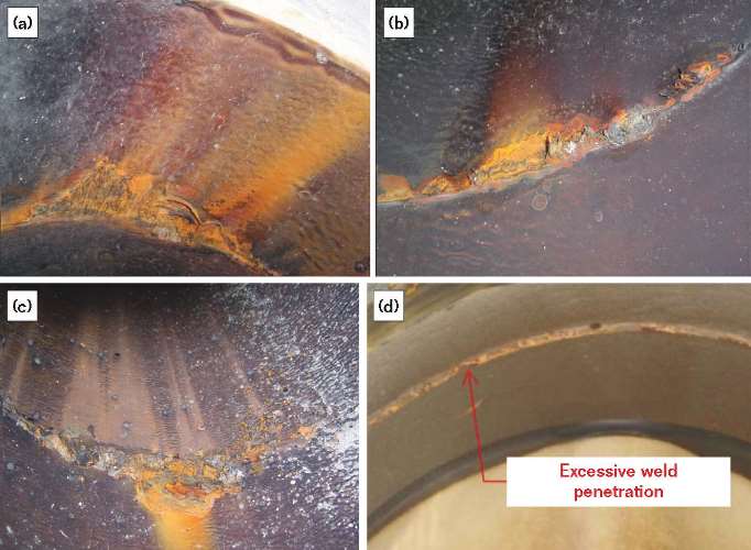 FIGURE 3 Examples of corrosion morphology at welds.