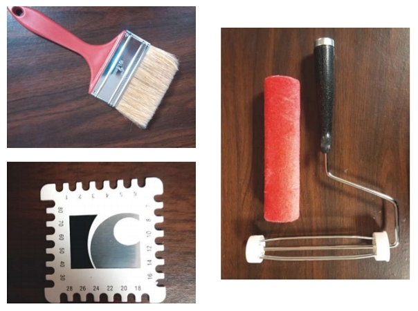 Figure 4: Brush and roller application tools.