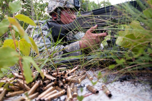 Numerous spent shell casings can accumulate near combat engineers during live-fire exercises. Photo courtesy of The U.S. Army, Flickr.