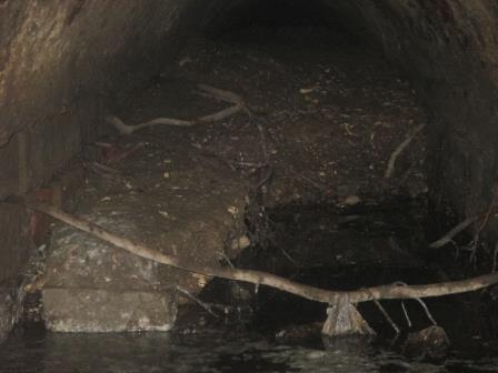 Tons of silt and debris had collected in the stormwater tunnel.